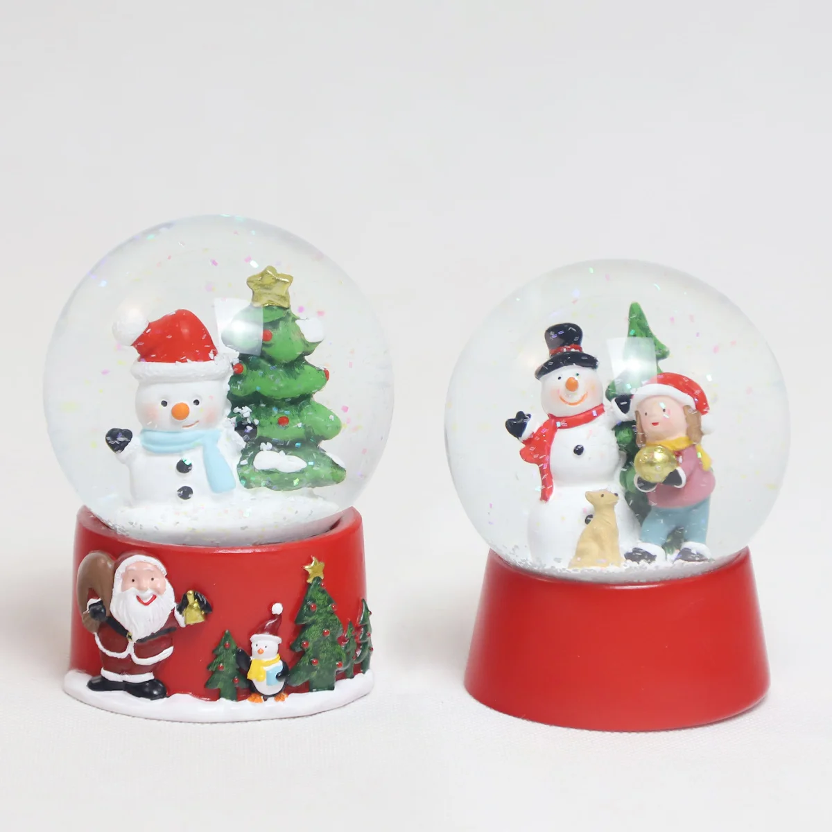 hand painted 100mm clear glass christmas balls wholesale clear snow globe yard decoration