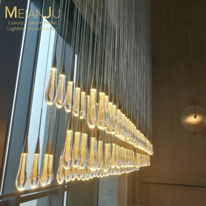 Zhongshan Modern Gold Dust Droplet Glass Chandelier Premium Indoor Hanging Lamp Light Fixture for Home & Hotel Decor Lighting