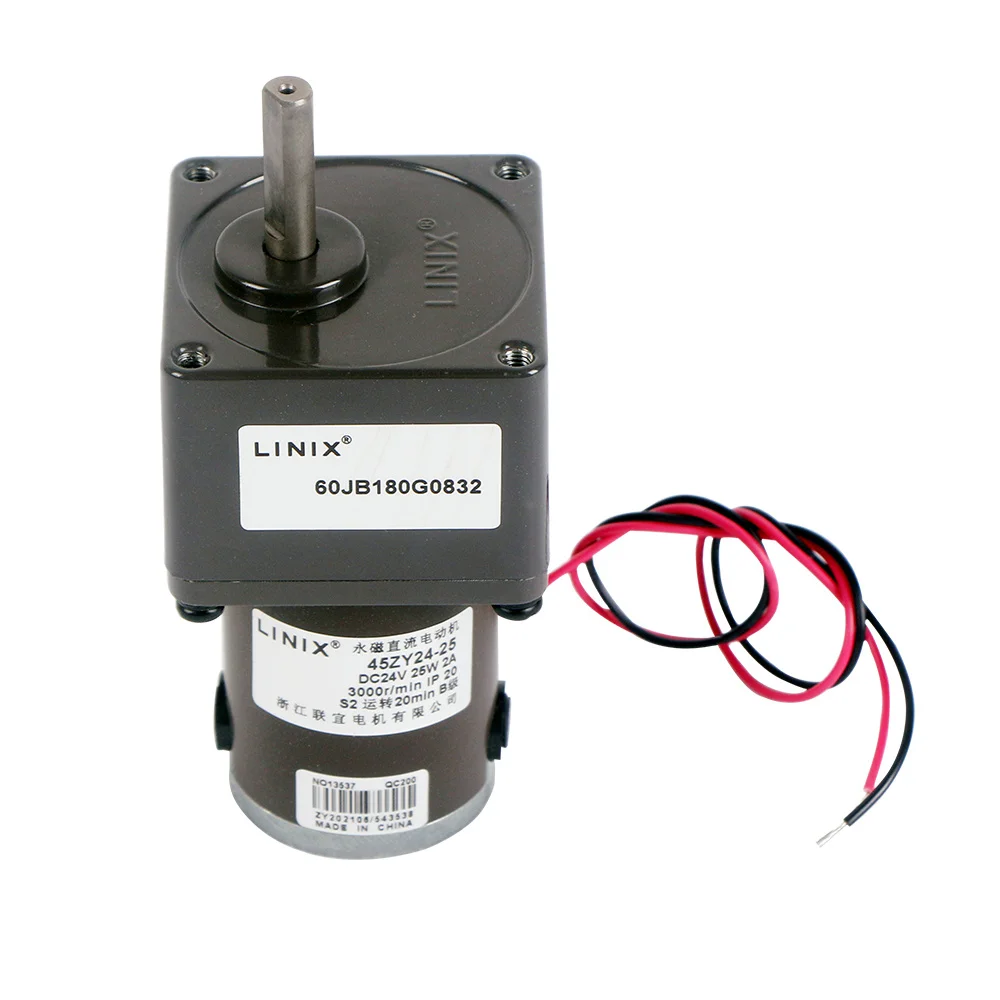 VOLKS 幼SD Lin Linix 24W 24V Brush DC Geared Motor, 1800 RPM, IE4 Efficiency