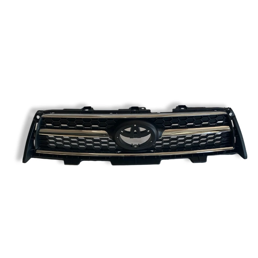 TIYPEOR Replacement Grille Assembly for 2009-2012 Toyota RAV4 Base Sport Front Bumper Upper Grille  Bright Stripe Plating