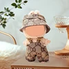 18. Brown printed bucket hat + overalls (without d