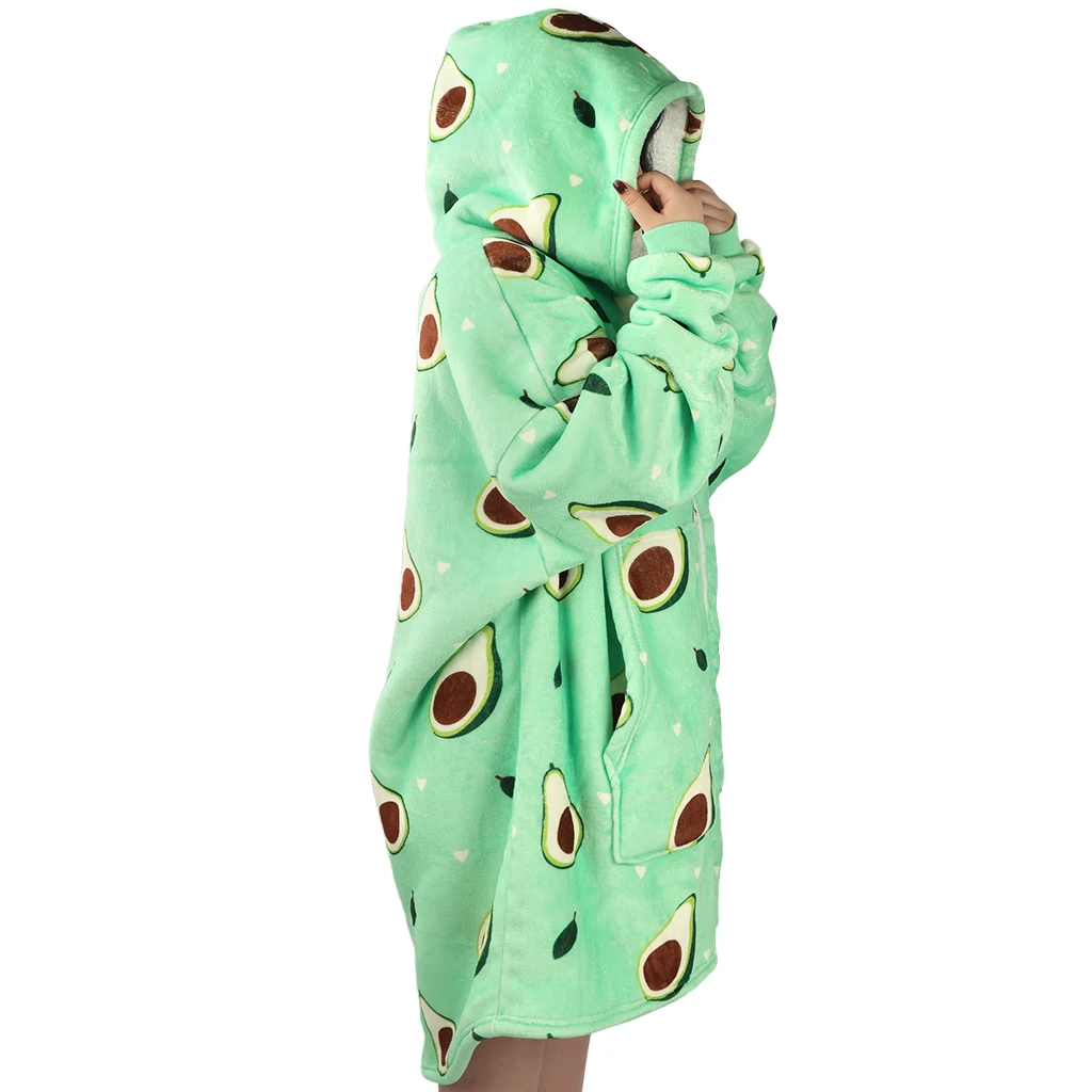 2024 New Arrivals Zipper Flannel Sherpa Wearable Blanket Warm Blanket