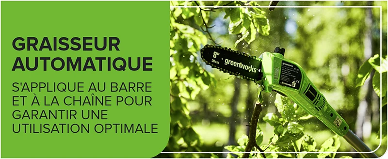 Greenworks perche élagueuse et taille-haie 2-en-1 avec batterie et chargeur_voghion.com