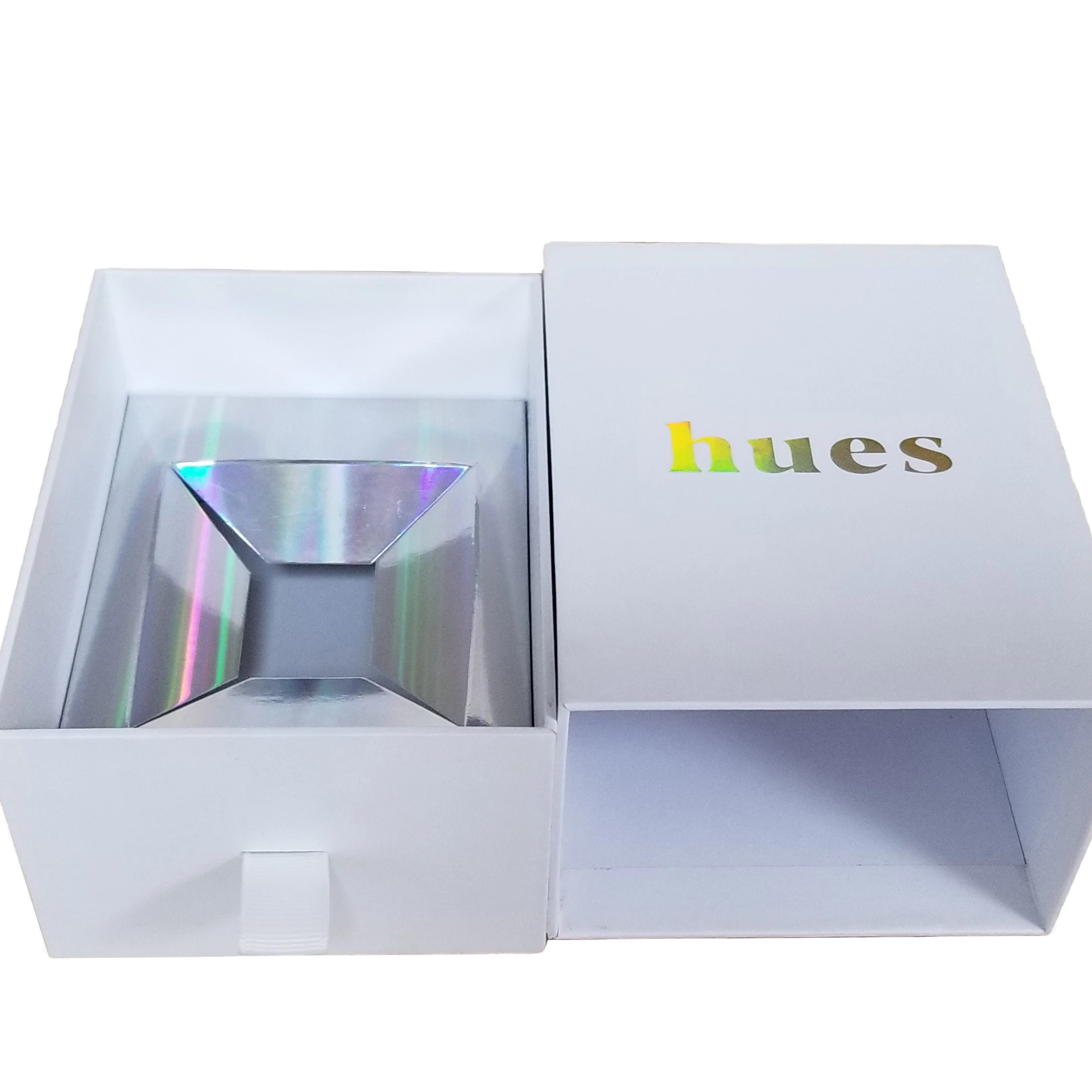 Custom Logo Luxury Drawer Gift Packaging Box With Ribbon Handle Eco Friendly Bottle Glass Perfume Watch Match Boxes Slide Carton