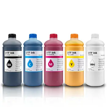 Factory Wholesale Price 1000ml Black CMYK Magenta Yellow White Water Based Ink Sublimation Heat Transfer DTF Ink