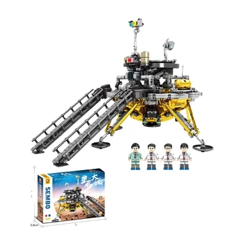 New Technique Space Series China Mars Probe NanoBlocks Tianwen1 Stacking Blocks Model Toys With 4 Mini Figures