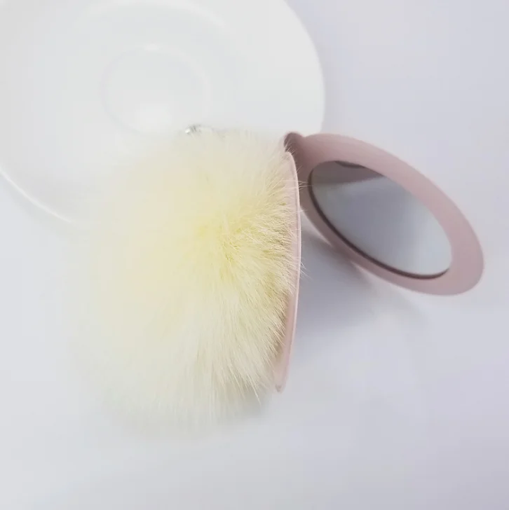 Милые зеркальные декоративные подвески для сумок из натурального Лисьего волоса, брелок для автомобиля, модные украшения, подарки на вечеринку, компактный брелок для ключей