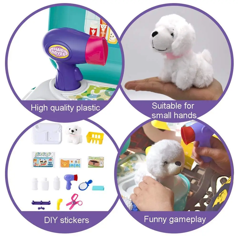 Набор для ухода за домашними животными, набор для ухода за детьми, кормления и ветеринара, игрушки с рюкзаком | Обучающая игрушка для детей из 16 предметов | Инструменты для приготовления пищи, игрушки