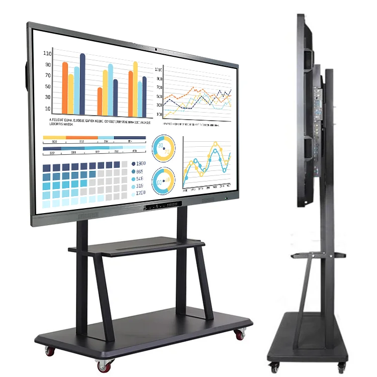 School Meeting Interactive Screen 98 Inch Smart Board EIBOARD 4K LED Flat Panel Capacitive Stylus Annotation Hybrid