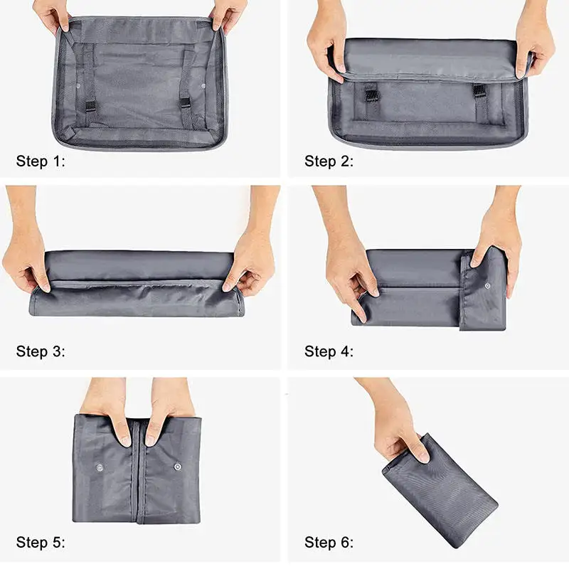 Custom Logo Compression 8 Pcs Pack Mesh Clothes Organizer Travel Luggage Organizer Set Packing Cubes
