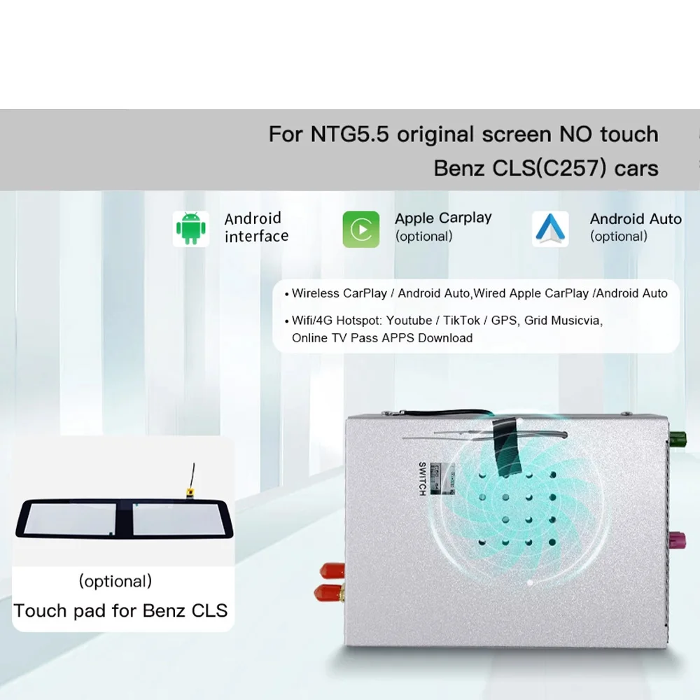 Premium Wireless Android Auto Full Screen LVDS Interface for Mercedes Benz CLS C257 NTG 5.5 Car 12.3 Inch Without Touch