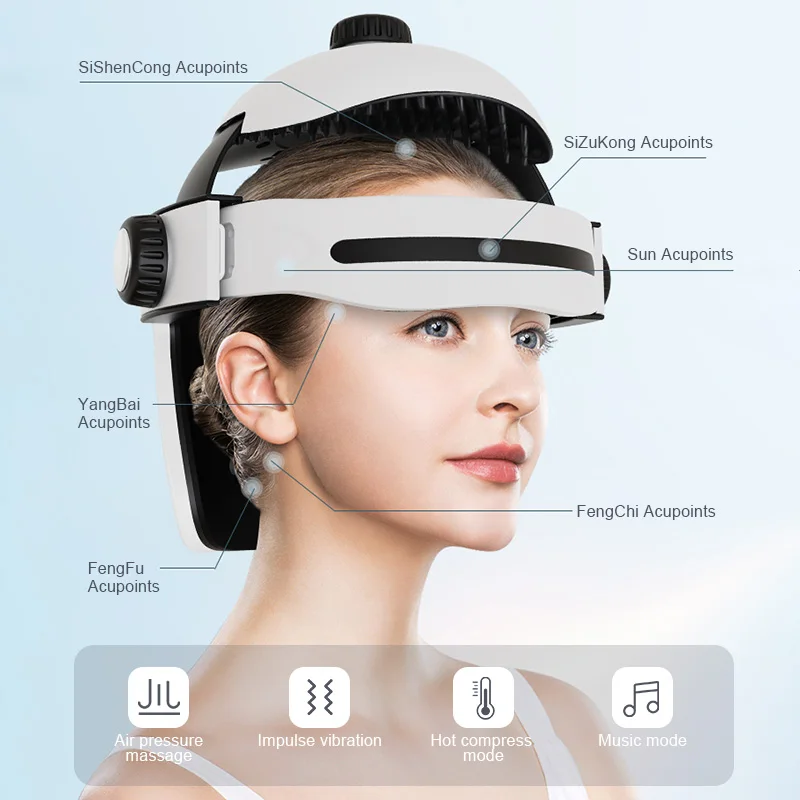 Dual Vibrating Electric Head Massager Machine with Remote Control Automatic Air Pressure and Massage Helmet Dual Vibrating Electric Head Massager Machine with Remote Control Automatic Air Pressure and Massage Helmet
