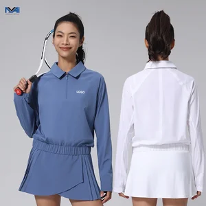 Cozy and Comfortable Long Sleeve Half Zipper Tennis Coat with Lapel Design for Summer Outdoor Fitness Yoga Casual Summer Wear