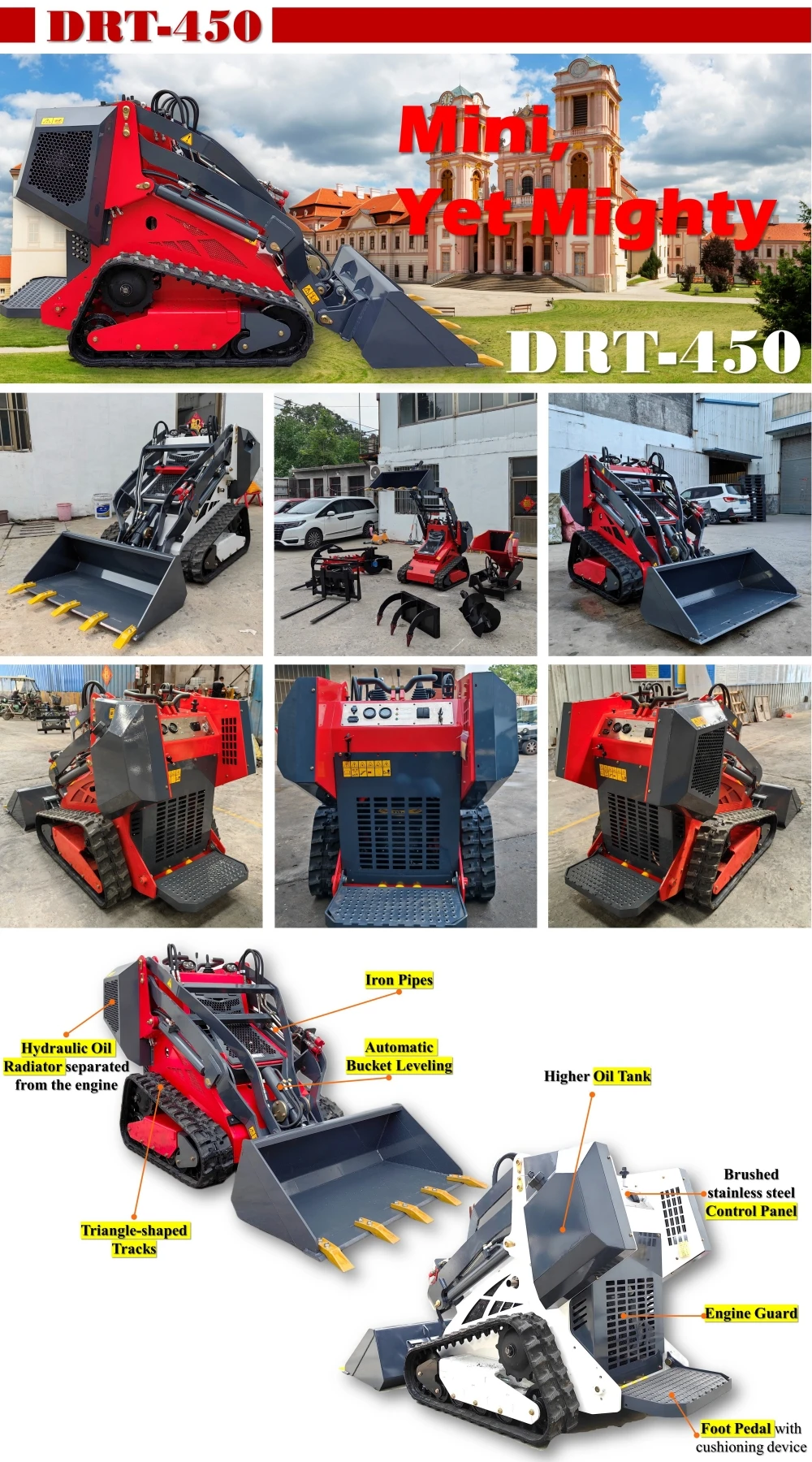 Derette V1000 Mini Skid Steer Loader Counterweight - 4 Blocks of 52 Kg ...