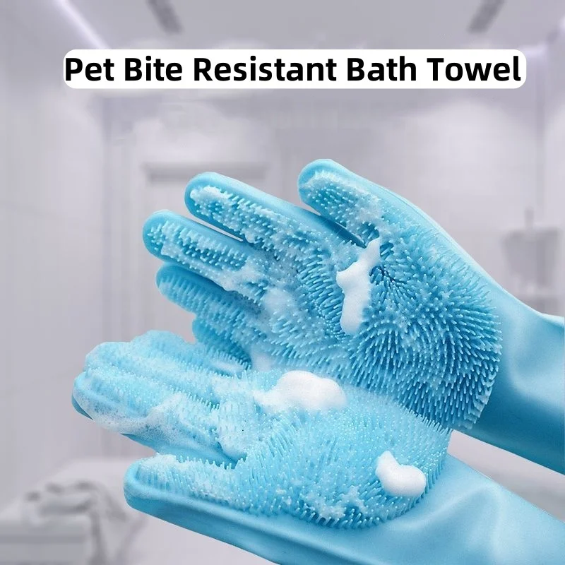 Cat Gloves Pet Scrubbing Brush Jerking Cat Glove Brush