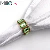 Gold Ring + Light Green Rhinestone