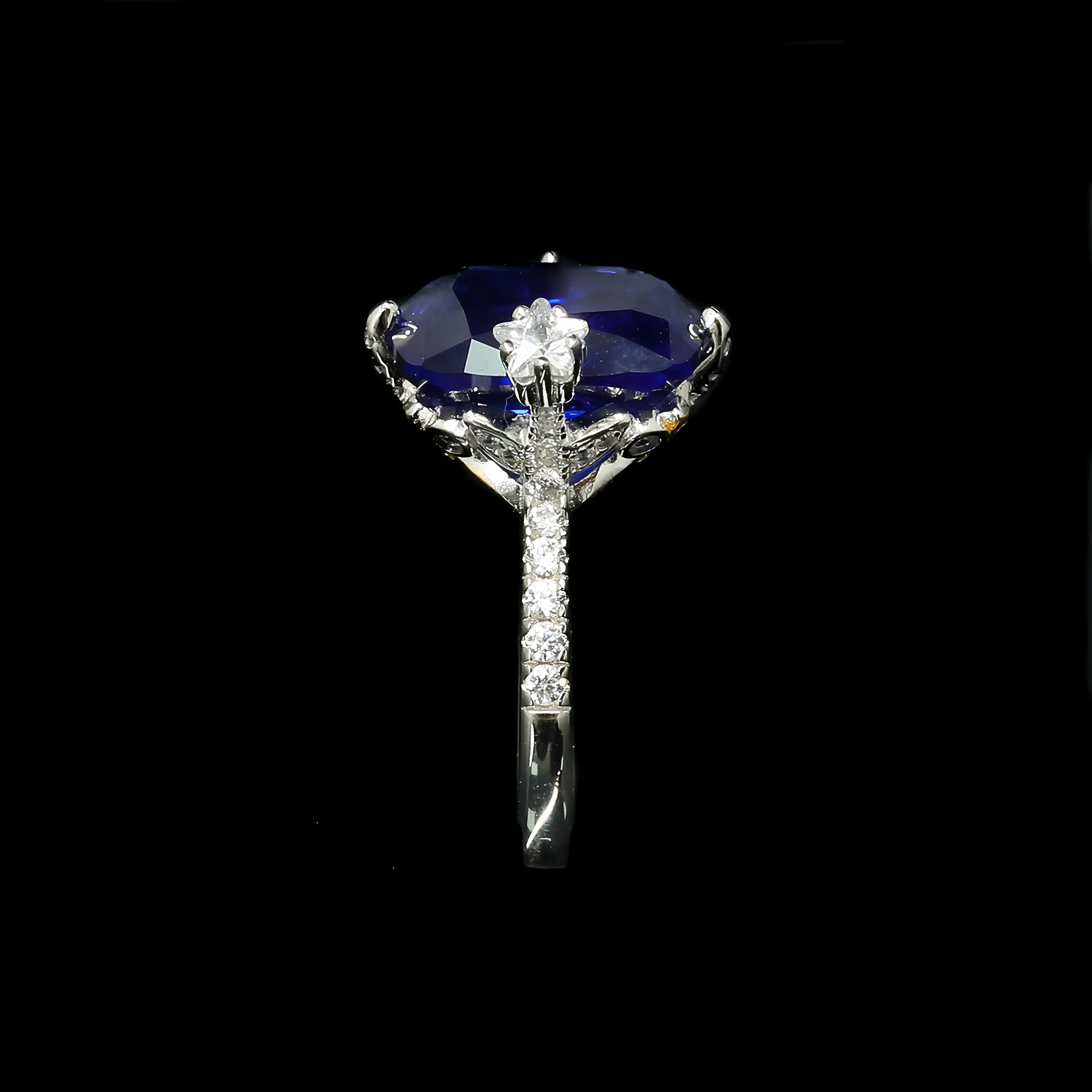 MUSHAN Jewelry Factory Engagement Wedding Fine Rings High Carbon Diamond Blue Square and Golden Stars 925 Sterling Silver Ring