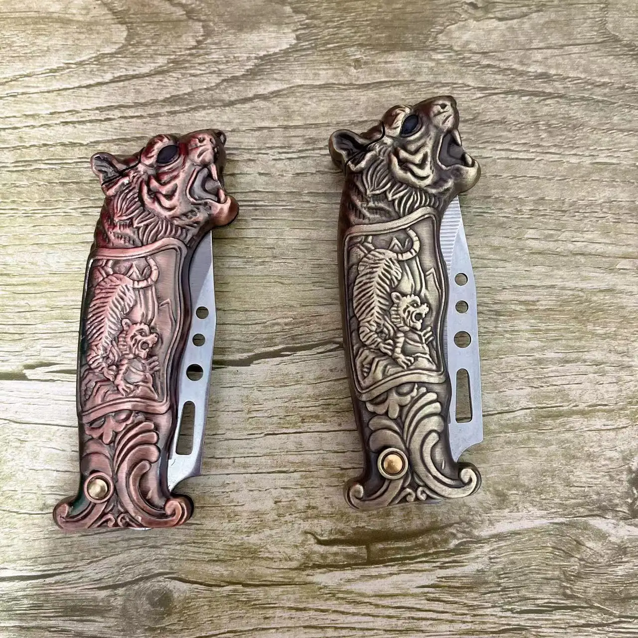 Металлическая креативная газовая зажигалка в виде дракона тигра красная ветрозащитная многоразовая Зажигалка для сигарет с ножом мужчин