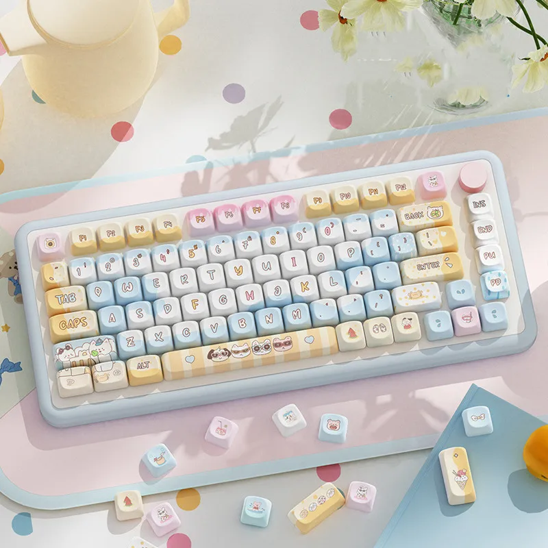 Cute Duck Keycap PBT XDA Keycaps US/KR Version For DZ60/RK61/64/GK61/68/75/84/980/104 Mechanical Keyboard
