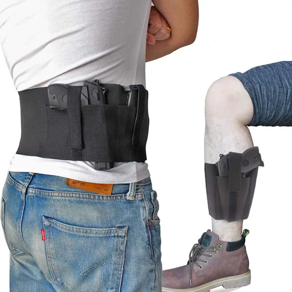 2021 New Design Bundle of Belly Band Ankle Holster Concealed Carry with Magazine Pocket for Women and Men