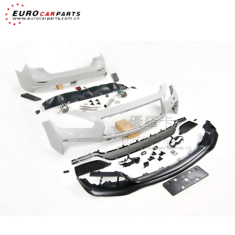 Q50 Body Kits Fit for  Q50 Eau Rouge Style PP Q50 Body Kits Front Bumper Rear Bumper Exhaust Tips Car Facelift Upgrade Body Part