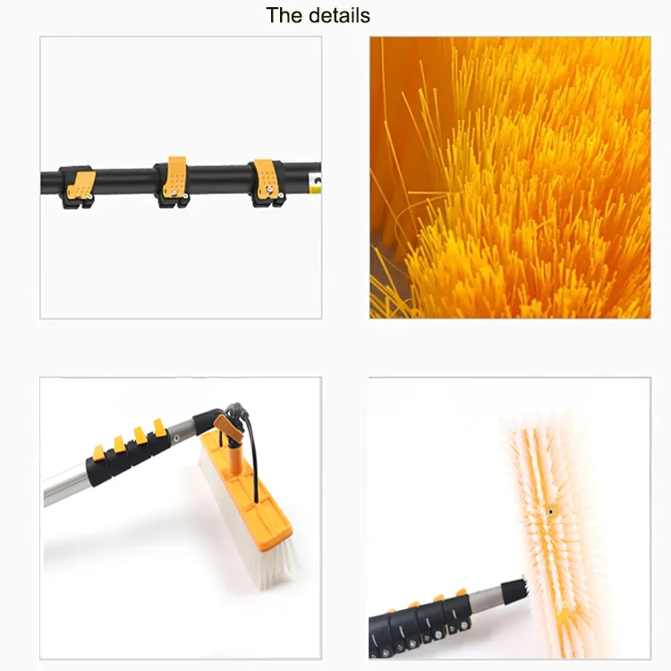 Manual Rotary Telescopic Aluminum Alloy Solar Panels Wash Cleaning