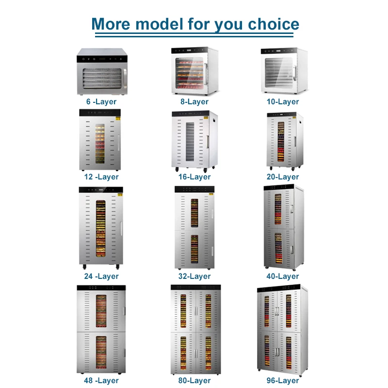 Commercial Industrial Fruit and Food Dryer 32 48 80 96 Trays Stainless Steel Fruit Vegetable Meat Dryer Food Dehydrator - Image 3