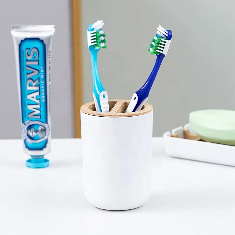 2 Gobelets Porte-brosse à Dents - 300 Ml - Plastique De Qualité Alimentaire - Vert Et Bleu - Pour Salle De Bain