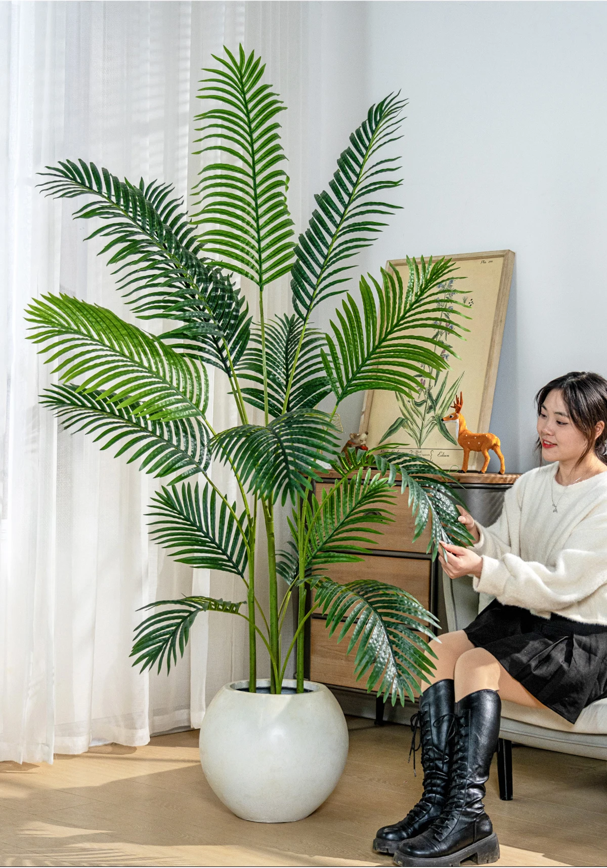 Plastic Artificial Plants Pot Decorative Tree Artificial Leaves Plants Faux Plants Greenery for Indoor Christmas Tree Decoration manufacture