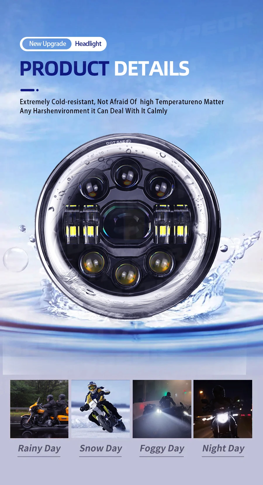 product tiypeor 7inch round universal motorcycle super bright drl led headlight car auxiliary fog light-6