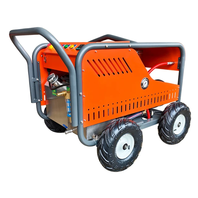 Industrial Mobile High-voltage Electric-start Fuel-heated Water Cleaning Machine: Pressure 250bar, Flow Rate 15LPM