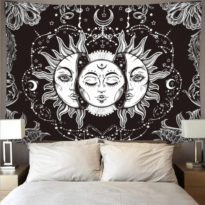 Psychedelic Tapestry Wall Hanger Hippie Printing Background Trippy Home Mandala 