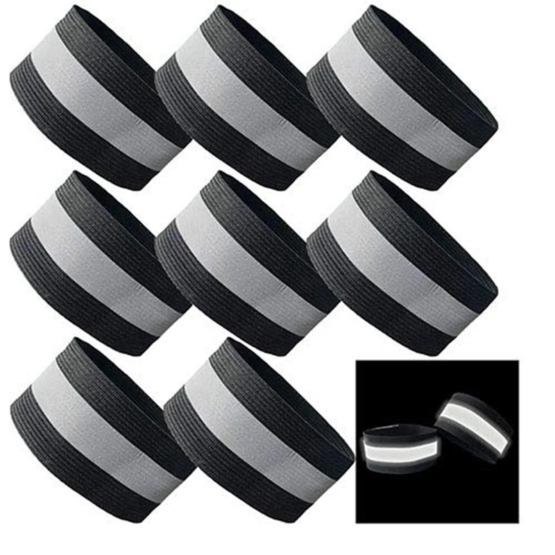 High Visible Reflective Night Running Walking Elastic Strap Wristbands Ankle Bands Armbands Safety for Cycling