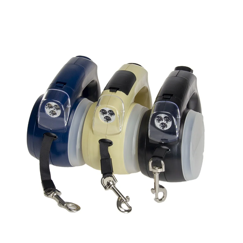 5 In 1 Retractable Dog Leash Led Dog Leash With Dog Bowl Poop Bag