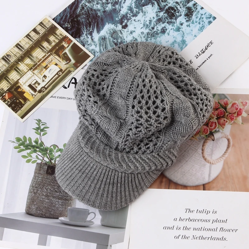 peaked beanie hat ladies