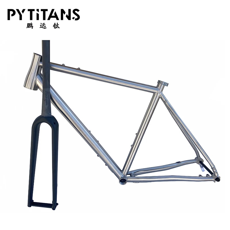 Factory Wholesale Support Customization Titanium Alloy Grovel Bicycle Frame by  Pytitans