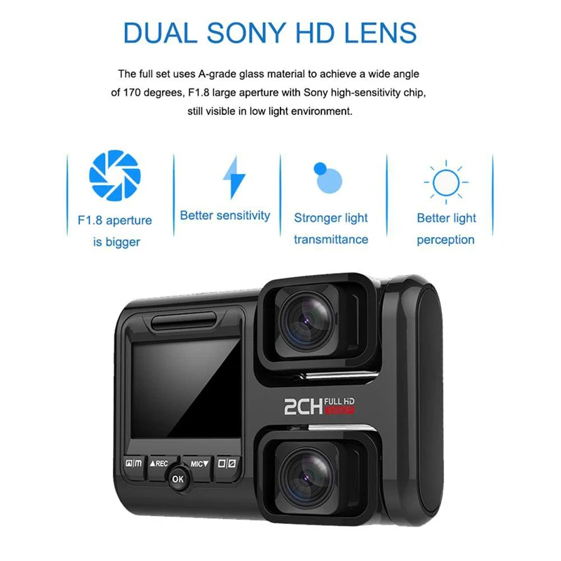 4K 2160P Car DVR D30H Dash Camera Support WiFi GPS Front and Cabin Both  1080P 4 IR G-Sensor Night Video Car Cam Recorder