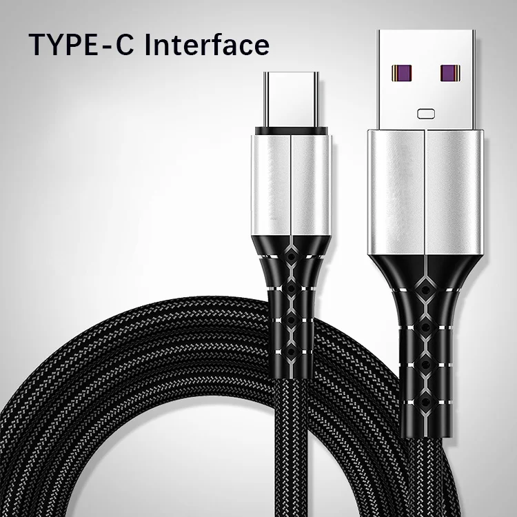 Высокое качество кабель с разъемом Usb Type-C для зарядного устройства цвета: черный зеленый красный нейлоновый плетеный передачи данных и быстрой зарядки в плоской спиралевидной