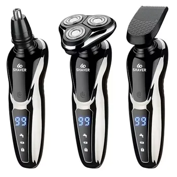 3 In 1 Three-head Shaver Set Men's Electric Washable Shaver USB Rechargeable Shaver Floating Cutter Head Shaving Gifts For Male