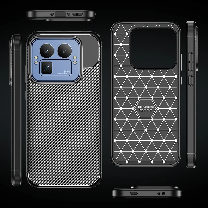 product laudtec premium phone case tpu carbon fiber luxury fiber texture anti shock protective mobile phone cover for realme gt8 pro-7