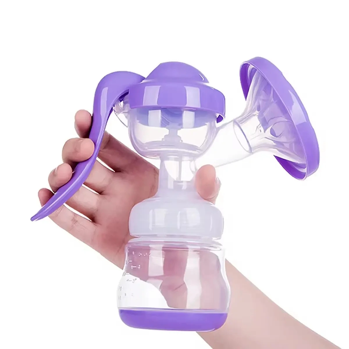 Fabriklager BPA-freie manuelle Brustmilchpumpe für die Babynahrungsaufnahme portable lebensmittelechte Silikonmanuelpumpe