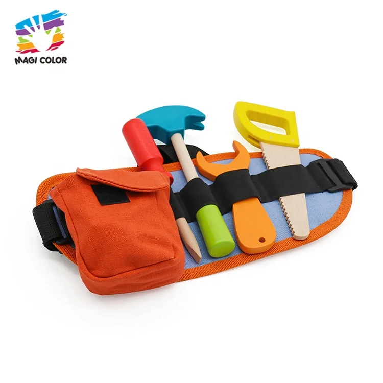 Оптовая продажа миниатюрная образовательная деревянная сумка для игрушек и инструментов детей W03D133