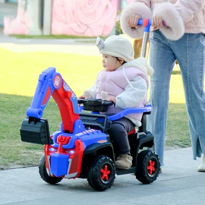 Unisex Electric Push Car for Kids Aged 5 to 7 with Plastic Construction Ride-on Car Toy for Boys Girls