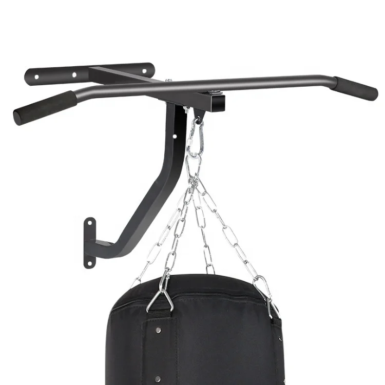 PINJIAN Wall Mount Boxing Sandbag Rack Punching Bag Stand Heavy Pull up Training Punching Bag Rack Wall Rack