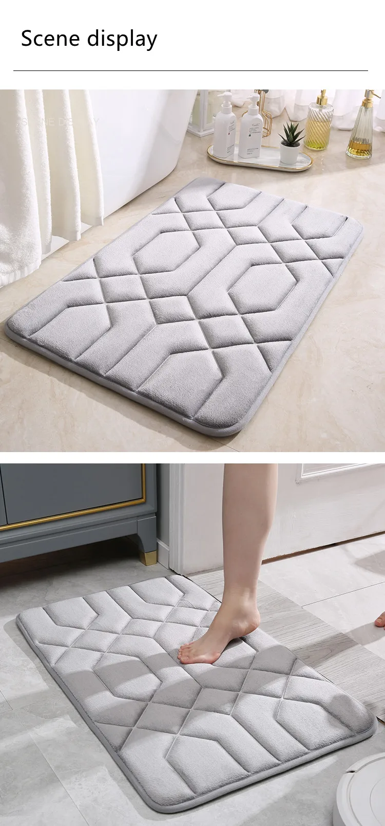 High Quality Custom Super Absorbent Bath Mat Anti Slip Bathroom Mat bedroom Kitchen Floor Mat factory