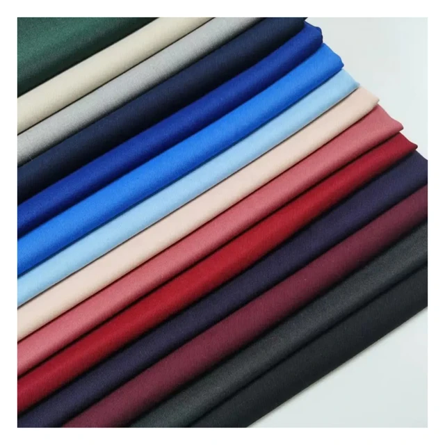 Hot selling high quality multicolor TR spandex woven fabric twill solid for school uniforms and formal suits