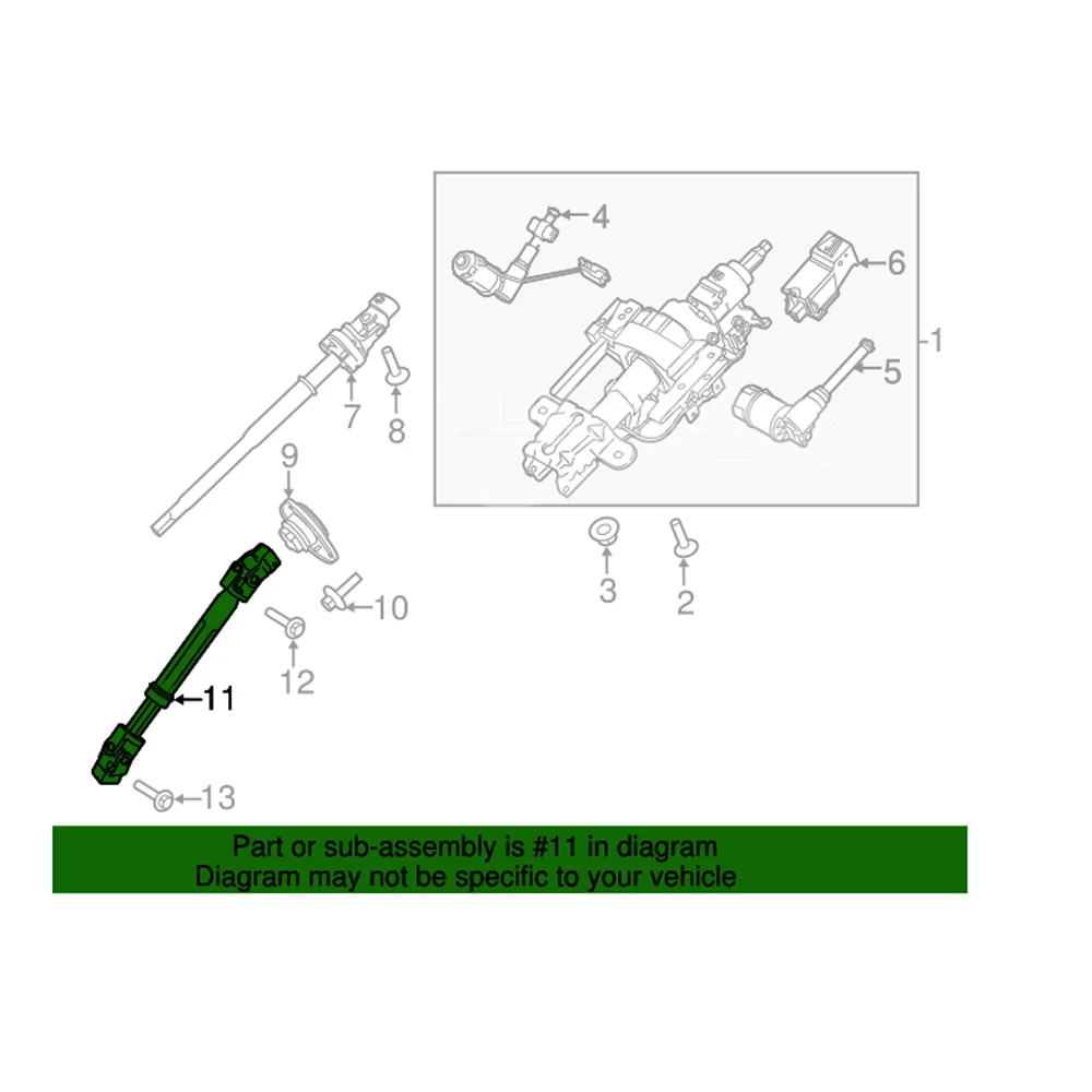 Steering Transmission Shaft HL3Z3B676A 100% Brand New Lower Steering S... — 2