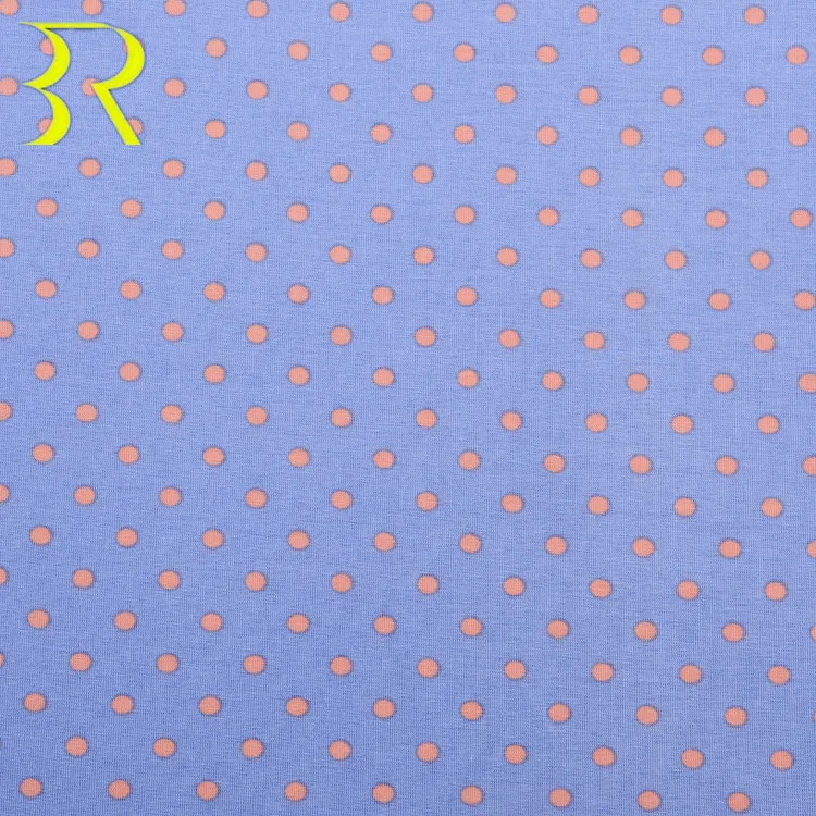 
 Экологически чистая, антибактериальная, приятная на ощупь трикотажная ткань из микро модала и спандекса с принтом в горошек для нижнего белья  