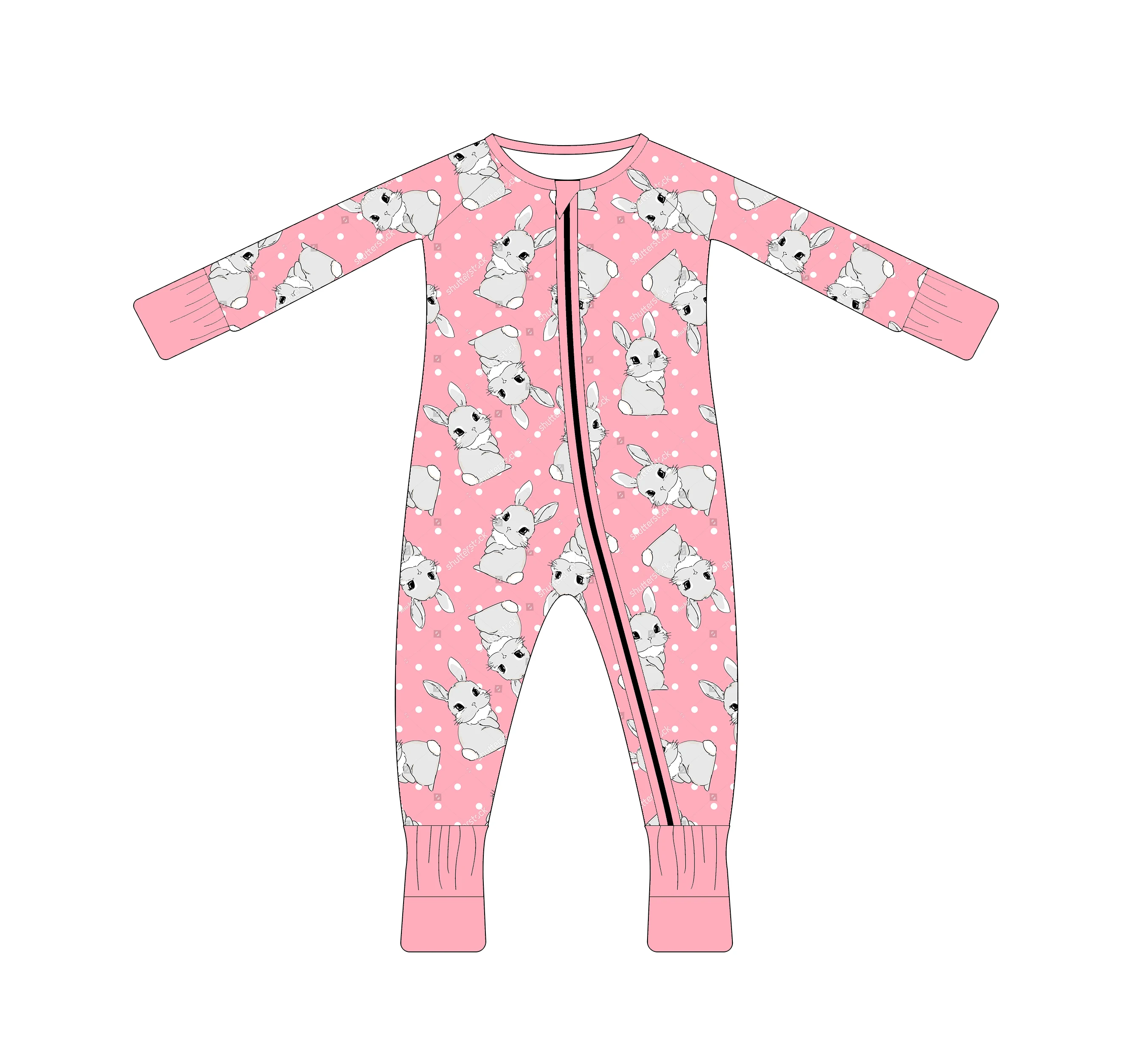 Удобный детский комбинезон из 100% хлопка, Детская Пижама на молнии с юбкой-годе, одежда для малышей