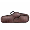 Checkered faux leather brown